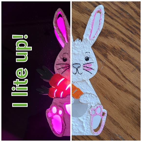 π°ππ Handpainted Wooden Easter Bunny Shadowbox - Picture 1 of 9